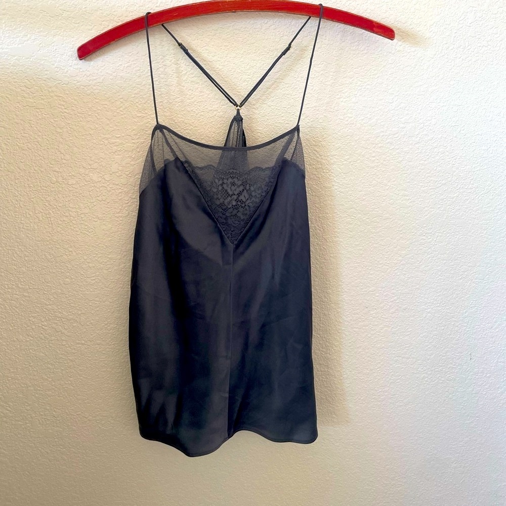 VICTORIA’S SECRET Vintage Silk Tank Top in Charcoal Grey